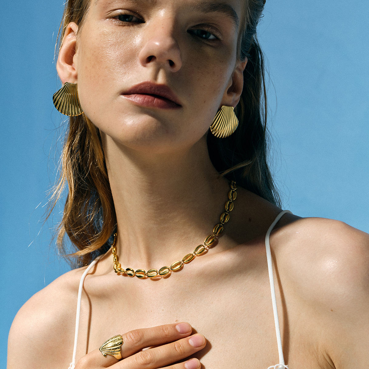 Seashell Statement Studs
