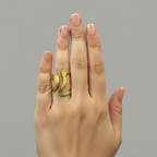 Textured Gold Wave Ring - Clean White Studio