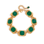 Vintage Green Glass Bracelet