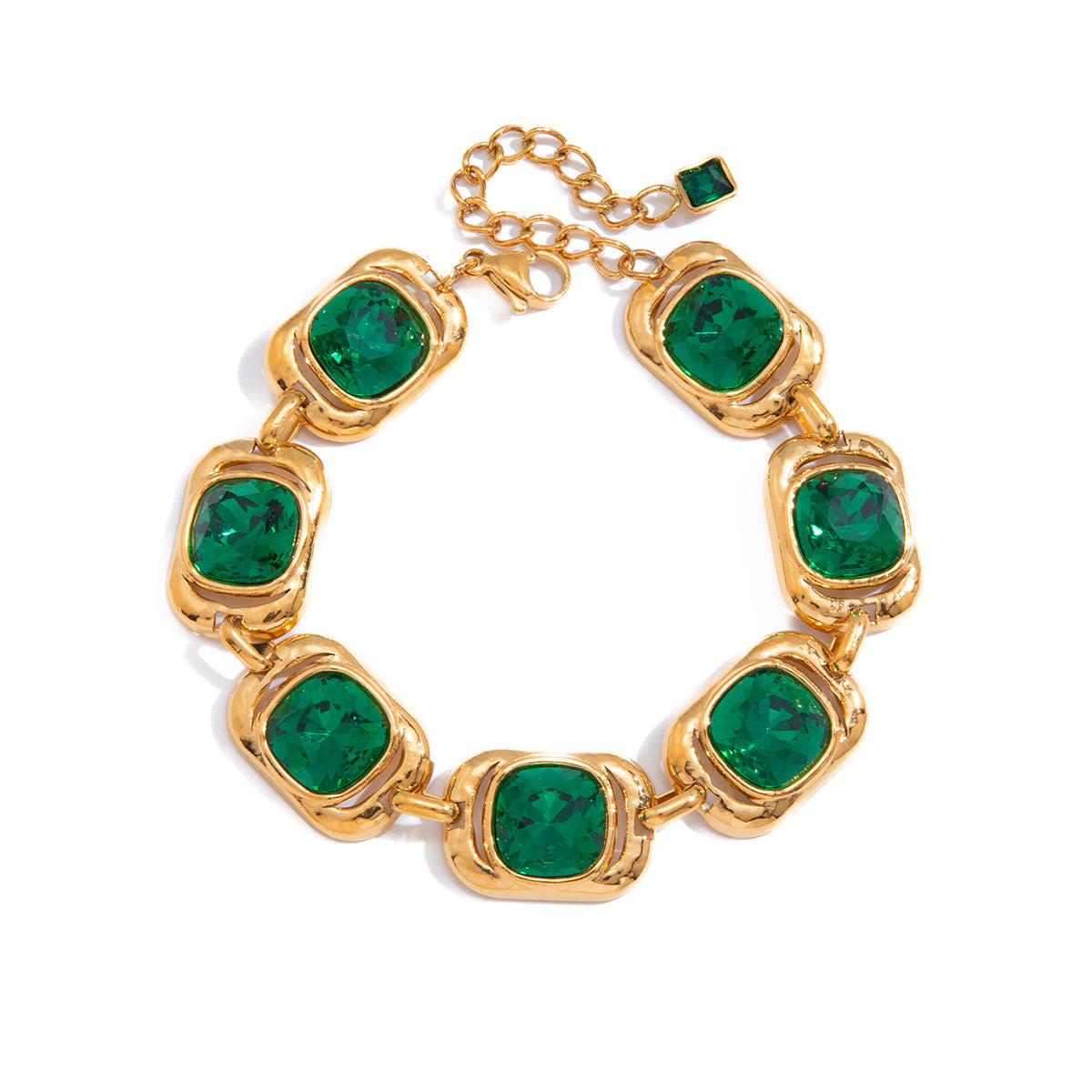 Vintage Green Glass Bracelet