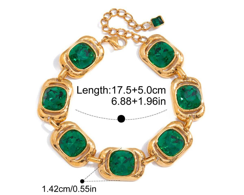 Vintage Green Glass Bracelet