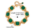 Vintage Green Glass Bracelet