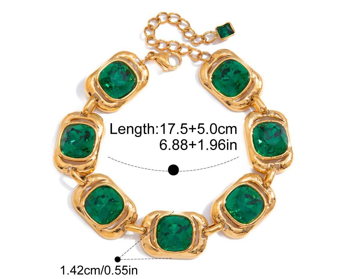 Vintage Green Glass Bracelet