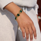 Vintage Green Glass Bracelet