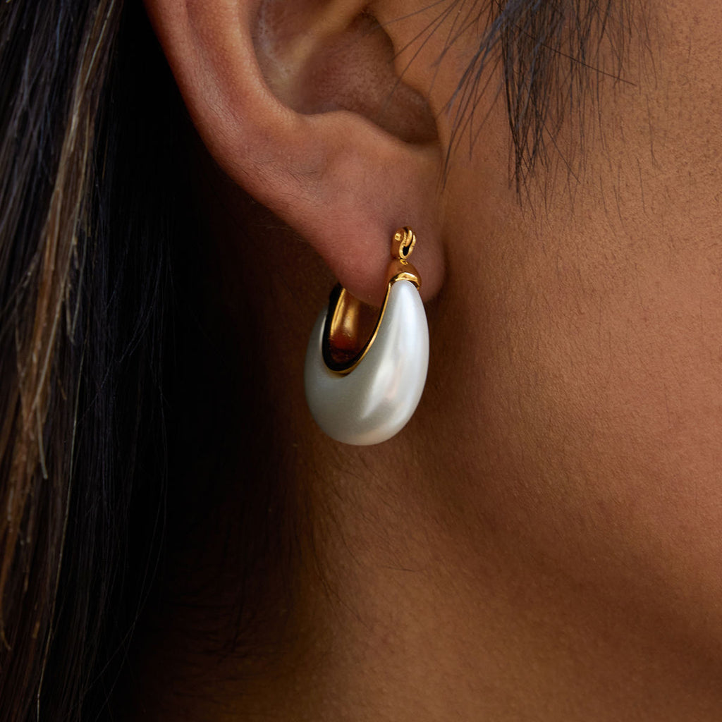 Ivory Chunk Hoops