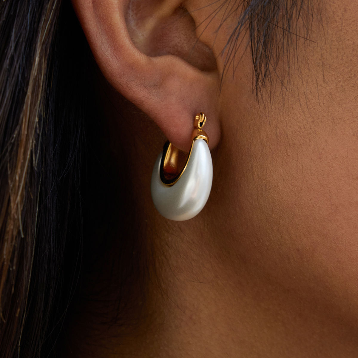 Ivory Chunk Hoops